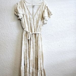 Ava & Viv flutter sleeve tiered maxi